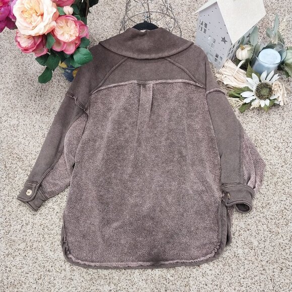 Zenana Outfitters Brown Utility Jacket with Hood - Picture 6 of 8